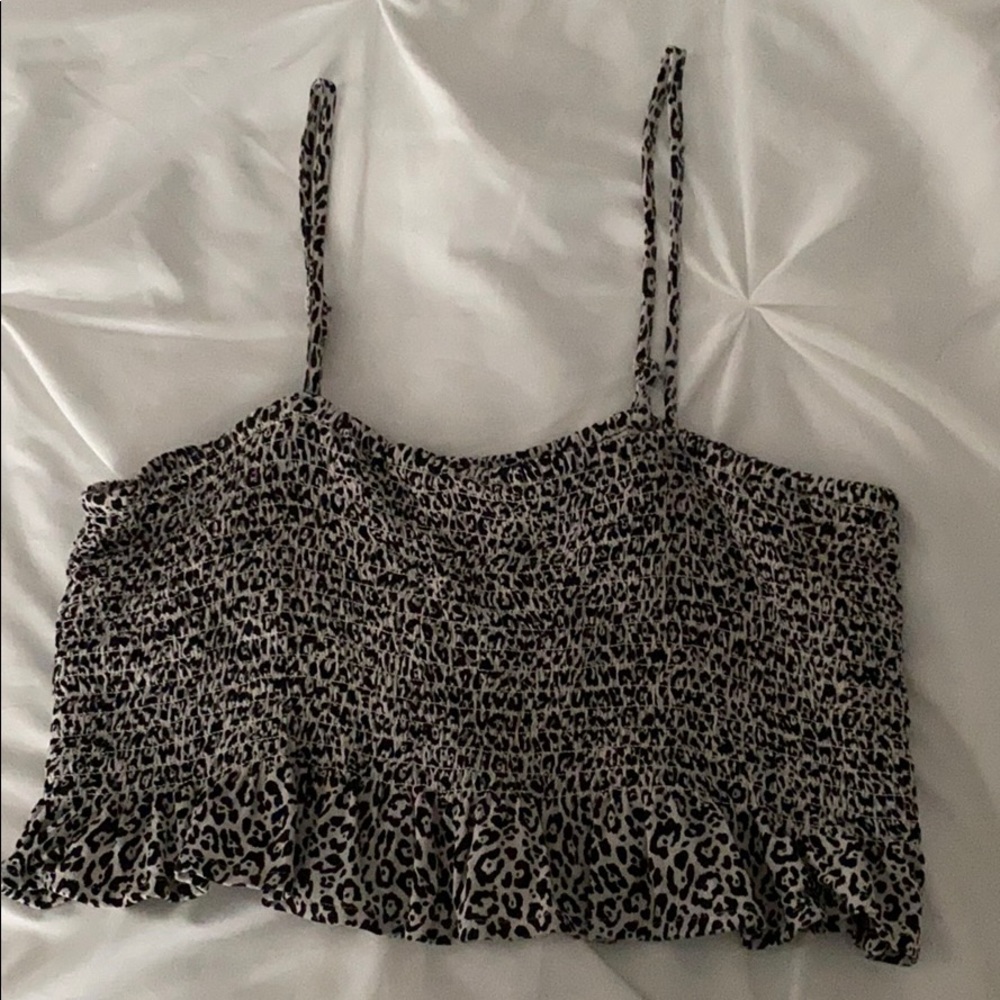 American Eagle cheetah print smocked tank top